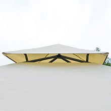 Outsunny Gazebo da Esterno o Giardino in Metallo e Poliestere Beige con Doppio Tettuccio 3.5 x 3.5m