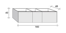 Cassetto in mezzo al per mobili legno laccato satinato opaco a 3 ante Riho Andora per lavabo 160 x 40 x 48 cm