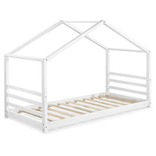 [en.casa] Letto per Bambino a Forma di Casetta 90 x 200 cm Lettino di Design Struttura in Legno - Bianco