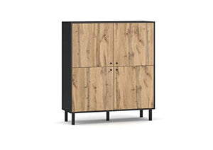 3xEliving Bewer cassettiera moderna in stile legno, 140 cm