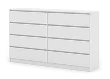 BIM Furniture Maya M8 - Cassettiera con 8 cassetti, 140 cm, colore: Bianco