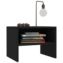 Lasamot Comodino in truciolare, Comodino Camera da Letto Stile Moderno 40 x 30 x 30 cm (Larghezza x profondità x Altezza) Nero Set 2 Pezzi