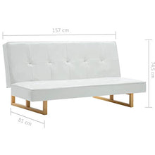Tidyard Divano Letto Similpelle e Telaio in Legno 157 x 81 x 74,5 cm Bianco