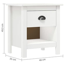 vidaXL Comodino Hill Range 46x35x49,5 cm in Legno Massello di Pino