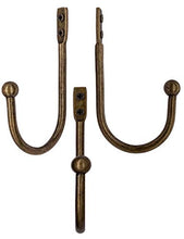 FUXXER® - Set di 6 ganci da parete per vestiti, ganci per asciugamani, in ottone anticato, 70 x 30 mm