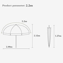 LDJ Ombrellone da Giardino 2.4m, con Protezione UV, Telo Molto Resistente Antivento, Poliestere Impermeabile Regolabile E Portatile Parasole, per Mare, Giardino, Balcone