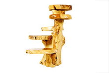 Windalf - Panchina per fiori in stile rustico con 5 ripiani LAMIR, 95 cm, con ornamenti floreali, realizzata a mano in radica