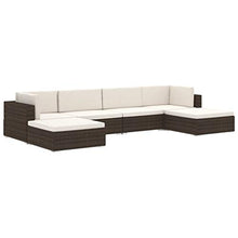 vidaXL Sofa Centrale Modulare 1 pz con Cuscini Foderati Lavabili Leggera Elegante Arredi da Esterno Divano in Polyrattan Marrone Telaio in Acciaio