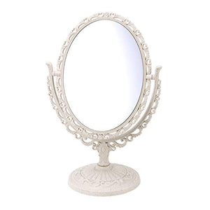 HEALLILY Da Tavolo Specchio Cosmetico Specchio per Il Trucco Double- Sided di Ingrandimento Specchio Per Il Trucco con Rotazione di 360 Gradi