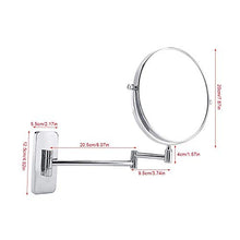 WEHOLY Specchio da Parete Specchio da Parete per Trucco da Barba Specchio da Parete allungabile Pieghevole Girevole da Bagno Specchio Rotondo ingranditore, 8 Pollici Ingrandimento 10X Ottone