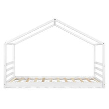 [en.casa] Letto per Bambino a Forma di Casetta 90 x 200 cm Lettino di Design Struttura in Legno - Bianco