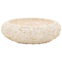 Festnight Lavandino da Bagno Appoggio Rotondo in Pietra Marmo Nero/Crema 40x12 cm,Lavabo Bagno Appoggio Rotondo in Pietra,Lavandino Appoggio,Lavabo Appoggio,Lavandino in Pietra,Lavabo in Pietra