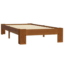BIGTO - Struttura letto in legno di pino massello, per camera da letto, colore: marrone, 90 x 200 cm
