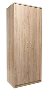 AVANTI TRENDSTORE - Keran - Armadio in Legno Laminato con 2 Ante a Battente, 1 Bastone appendiabito e 1 ripiano. Disponibile in 2 Diverse colorazioni. Dimensioni Lap 74x188x54 cm (Marrone)