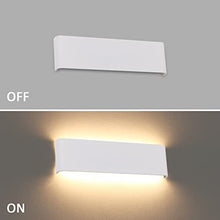 Klighten 2 Pezzi Applique da Parete 30cm Interno LED, 10W 910 Lumen Lampade da Parete Moderne in Alluminio, Lampada Muro per Soggiorni, Camere da letto, Corridoi, 3000K Bianco Caldo, Bianco