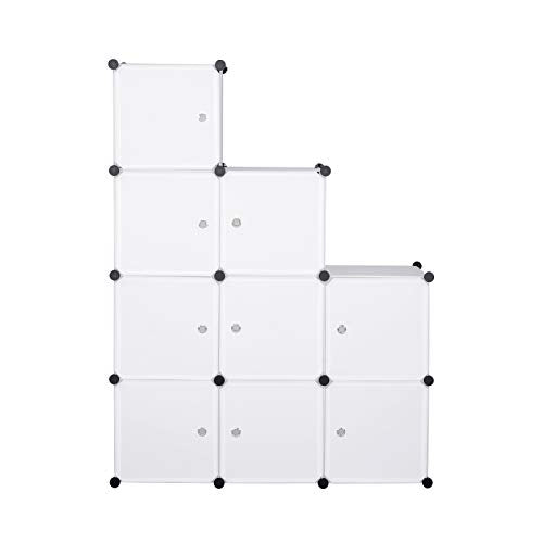 eSituro Guardaroba Modulare Scaffale Portaoggetti con Ante Contenitori per Armadio con 9 Scompartimenti Cubi SGR0030