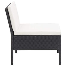 UnfadeMemory Set Divani da Giardino 5 pz con Cuscini in Polyrattan Nero