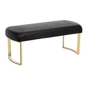 LXESWM Panca Ottomana Ottomano Banco Poggiapiedi Nordic Semplice Ferro Battuto Shoe Panchina Ecopelle Soggiorno Bedroom End Sgabello (Colore : Black, Size : 60cm)