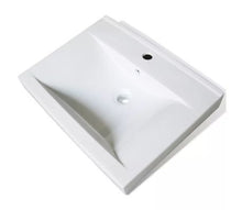 SENLUOWX - Lavabo in ceramica rettangolare, 600 x 460 x 160 mm (L x P x A)