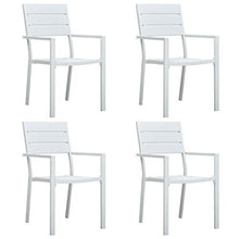 FAMIROSA Sedie da Giardino 4 pz Bianche in HDPE Aspetto Legno