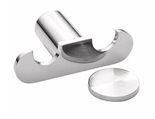 Design61, portasciugamani da bagno in acciaio inox lucidato, cromato lucido, gancio per accappatoio, gancio doppio, gancio per appendere asciugamani, gancio