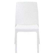 Milani Home s.r.l.s. Sedia da Giardino Impilabile in Wicker Stampato Bianco da Esterno Giardino Terrazzo Portico Locale Bar