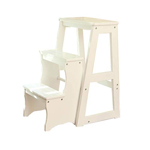 Sgabelli da bar Sedia da pranzo Poltrone Gradini pieghevoli Scaletta in legno massello Sgabello multifunzionale Flip Design pieghevole Sgabelli Soggiorno Cucina Fasciatoio Sgabello pieghevole con