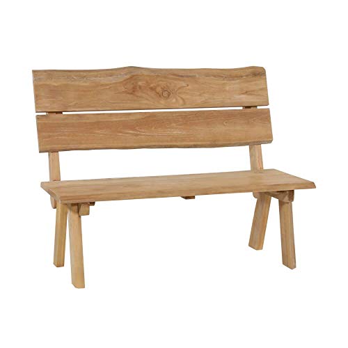 Gartentraum Panchina da Giardino in Teak a 2 posti Senza braccioli - Panchina in Legno Teon