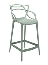 Kartell Masters Stool Sgabello, Tecnopolimero termoplastico Riciclato con Carica Minerale e Trattamento Soft-Touch, Verde(Salvia), H. 65