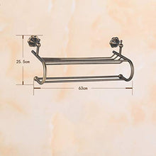 DKEE Titolare del tovagliolo fissato al Muro 60cm / 23inches Ottone tovagliolo Vintage Industrial Bar Antico portasciugamani con Intagli attaccatura del Supporto di Accappatoio Gancio retrò Parete di