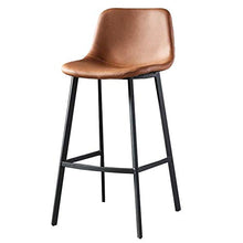 BDLYZ Yxsd - Sgabello da bar in metallo, seduta in ecopelle, schienale ergonomico, per la colazione e la cucina (dimensioni: altezza seduta 75 cm)