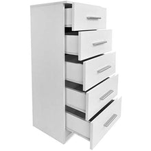 FAMIROSA Cassettiera Alta in Truciolato 41x35x106 cm Bianca