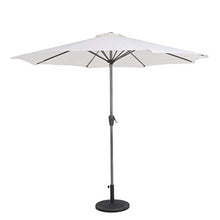 JFFFFWI Ombrelloni 2.7M Mobili da Giardino con manovella di avvolgimento, ombrellone Impermeabile per Parasole per Patio Esterno Cortile Piscina Spiaggia - Bianco