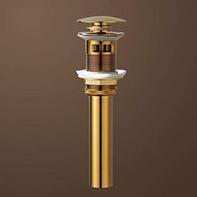 SHDJYR Scarico a Scomparsa per lavabo da Bagno Vaso per lavabo Vanity Oro Spazzolato Kit di Ricambio per assemblaggio in Ottone Massiccio Tappo Flip Top Overflow con Troppo Pieno
