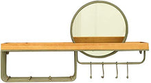 Pyrojewel. Trucco specchi rotondi della stanza da bagno Specchio specchio appeso con scaffalature e ganci |Circle Parete Vanity trucco e specchio da rasatura |Specchio decorativo Holder |Specchio pian