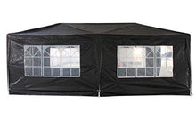 MaxxGarden Gazebo da Giardino, 3 x 6 m, con 6 pareti Laterali, 4 con finestre e 2 Chiuse, giunzioni plastiche, Impermeabile, con picchetti e Corde di Tensione, Nero