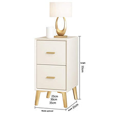 YSXFS Comodino, Cabinetto del Comodino Super Stretto, Comodino per Stoccaggio Tavolo da Angolo Tabella del Lato del Divano Mobile con 2 Cassetti con Manico in Metallo (Color : Natural, Size : 25cm)