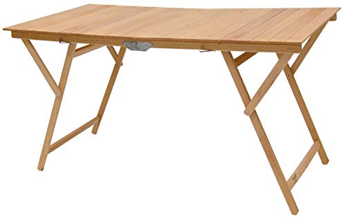Tavolo tavolino Pieghevole in Legno di faggio Naturale 70x140 cm Campeggio casa