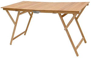Tavolo tavolino Pieghevole in Legno di faggio Naturale 70x140 cm Campeggio casa