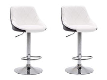 Sedia da bar in pelle, sedia da bar semplice, sedia da bar con schienale, sedia da bar con cassa, sedia da bar con ascensore, set da 2 (bianco-1)