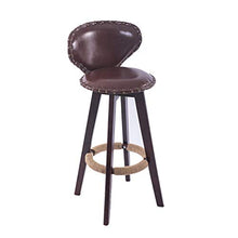 XIN CHANG LWH Sedia da Bar Rotante, Sedia da Reception in Legno Cuscino in Pelle Cerata ad Olio ad Alto Sgabello Adatto per ristoranti e caffè e Soggiorno (Color : Brown2)