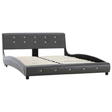 SKM Letto con Materasso Grigio in Similpelle 140x200 cm (47.15kg)