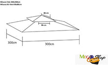 Top Telo di Copertura per Gazebo Ricambio 3x3mt Beige con Airvent aggancio spigoli Solo Telo