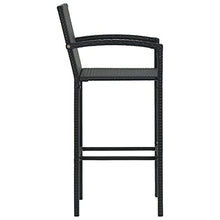 vidaXL Set Bar da Giardino 3 pz con Cuscini Polyrattan Nero