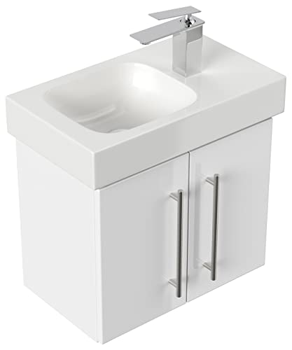 emotion ICONXS53CMRECHTS000101DE - Lavabo con mobiletto, 53 x 41 x 29,6 cm, Colore: Bianco Lucido