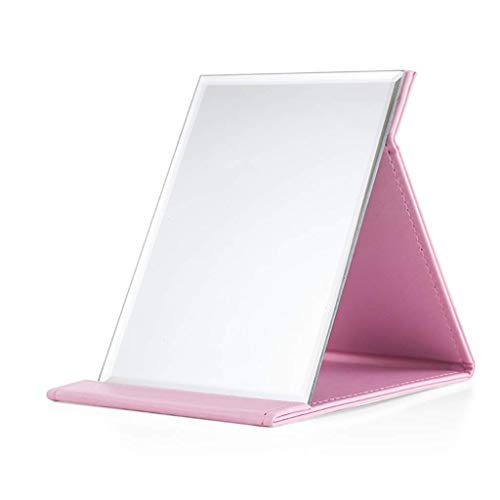 Xu Yuan Jia-Shop Specchi da Trucco Specchio Portatile con Flip-Tipo Triplice Ultrasottile Trucco Desktop Comodo Specchio da Toilette Specchio da Tavolo (Color : Pink)