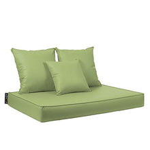 CAB BAVARO Lime Set Cuscino Seduta 82x122 h.11 cm + Due Cuscini Schienale 60x60 cm. + Cuscino Schienale 45x45 cm. Rivestimento in Ecopelle PVC