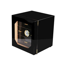 Yaeele. Cigar Box, Cigar Humidor, Piano vernice trasparente tetto apribile grande capacità di Tre-Strato Mellow Cedar idratazione di sicurezza, Cigar Humidor e Accessori for sigari for i fumatori, ner