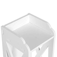 Wyxy Armadietto per mobili da Toilette per Bagno Armadio in Legno Bianco Scaffale per Ripiani in Tessuto, tavola in Legno e plastica 80x15,5x15CM