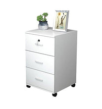H-ei Armadio in Legno Semplice dell'armadietto dell'ufficio con l'armadietto del Governo del Comodino dei cassetti della Serratura 3 (Color : White)